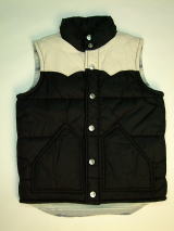 TRUE RELIGION STYLE:MJU9S82 COLOR:BLACK PUFFER VEST W/LEATHER YOKE SIZE:S.M.,BODY:100%NYLON,YOKE:100% LAMB SKIN,LINING:65% POLYESTER 35% COTTON,FILL:100% POLYESTER MADE IN CHINA