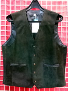 上野土産　革製品　レザーベスト　ブラック　黒