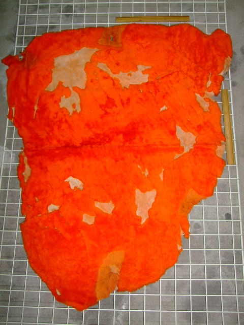 ムートン　羊皮　羊革　ORANGE　オレンジ　橙