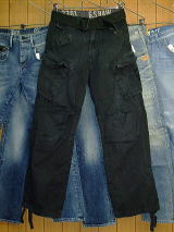 G-STAR CARGO PANTS STYLE ROVIC PT BELT LOOSE ART.81053.2556.976 COLOR:RAVEN SIZE�@FABRIC:LT WGHT CANVAS OD DESTROY 100%COTTON MADE IN CHINA