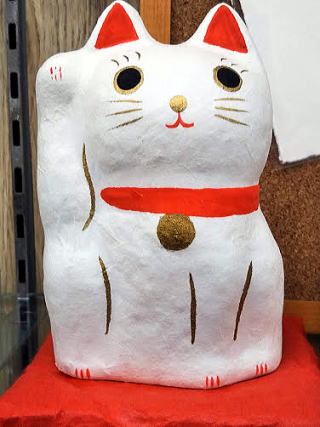 上野土産　雑貨　猫招き　白